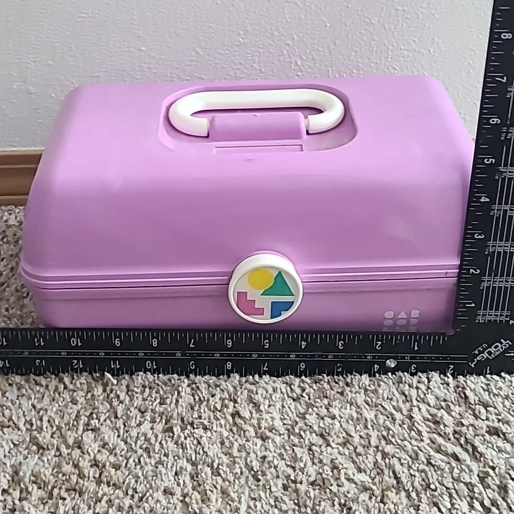 Caboodles Retro Lavender Cosmetic Train Case - Colorful Logo